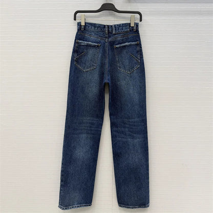 Women's jeans New high waisted slim fit pencil pants for summer 2026 Retro washed pure cotton straight leg pants y2k Denim pants
