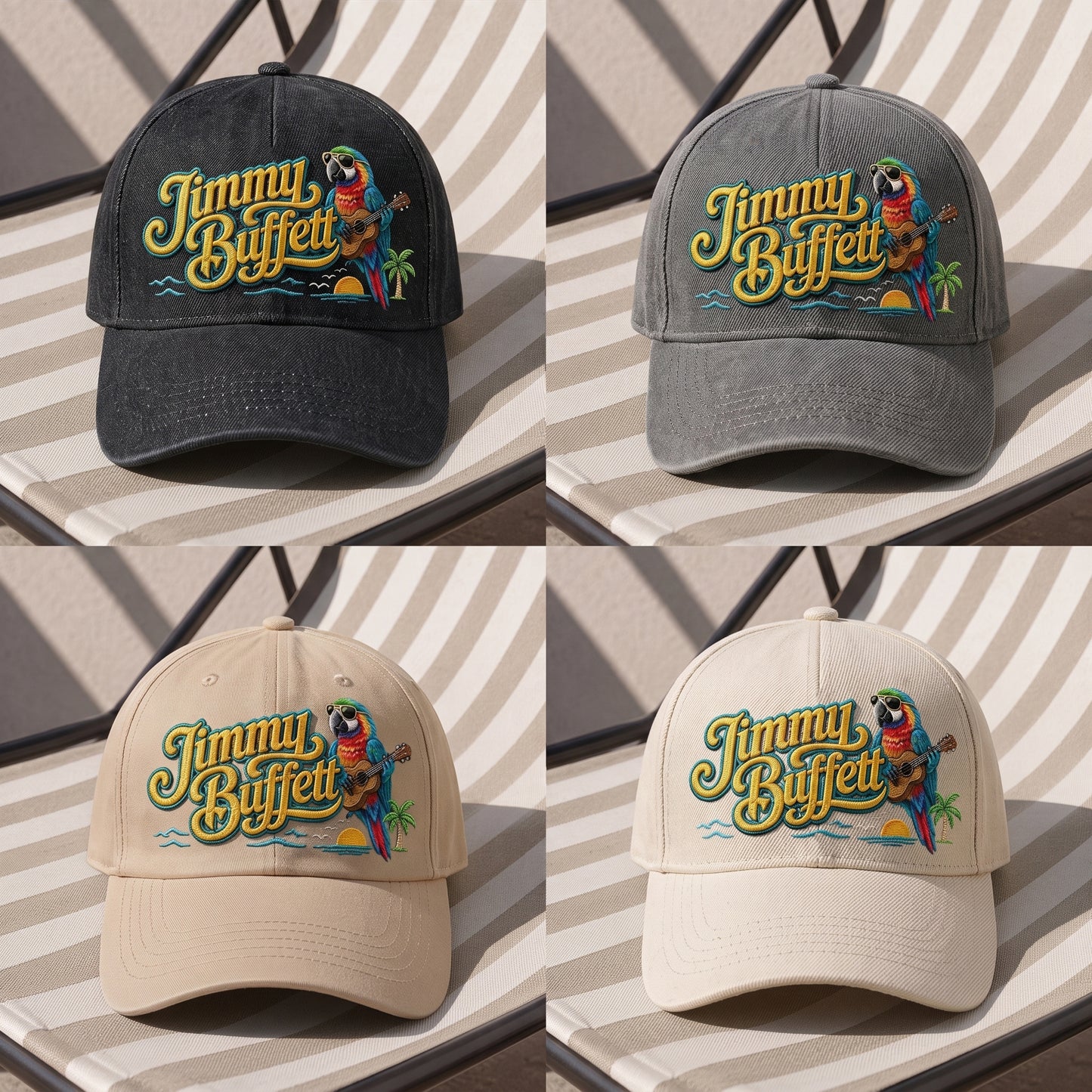 JBU Tropical Parrot Premium Denim Cap QHA